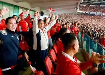Presiden Menyaksikan Langsung Laga Penentuan Antara Timnas Indonesia Melawan Timnas Bahrain  di Stadion GBK