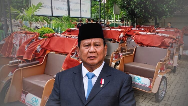 Prabowo Wujudkan 2.303 Becak Listrik untuk Lansia dengan Dana Pribadi