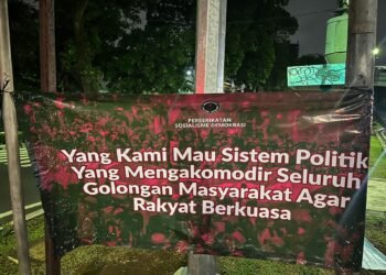PSDK Sebar Spanduk di Sejumlah Lokasi, Serukan Sistem Ekonomi Gotong Royong dan Tolak Kapitalisme