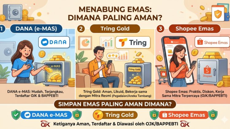Tring, DANA, atau Shopee: Simpan Emas Paling Aman Dimana?