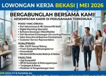Tersedia 5 Lowongan Kerja Bekasi Mei 2026 Terbaru dari Perusahaan Ternama