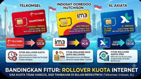 Daftar Provider Kartu dengan Fitur Rollover Kuota Internet dan Cara Aktivasinya